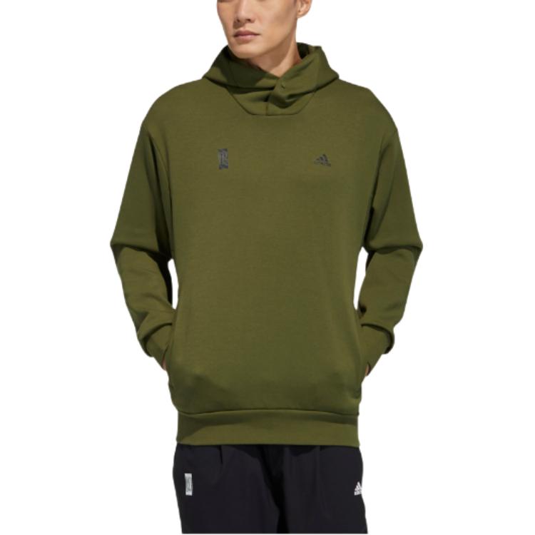 adidas Толстовки Мужские Зеленые С Капюшоном Средней Посадки Обычные GP0923