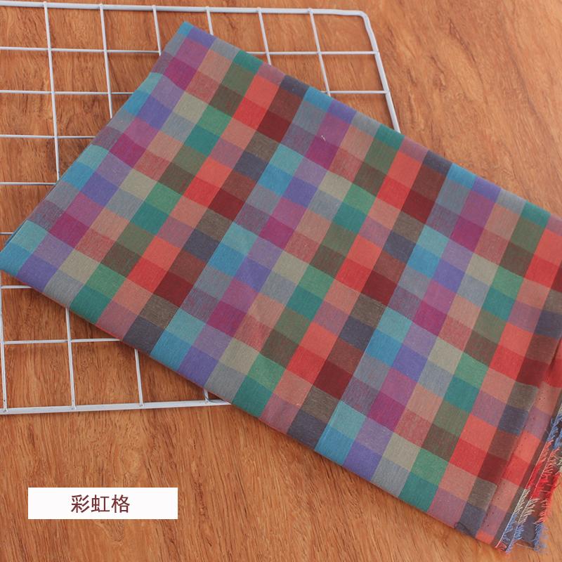 100% Хлопок Мелкая Клетка Ткань на Метр для Юбок Одежды Наволочек Шитье Дышащая Плательная Ткань Розовый Желтый Гипоаллергенный