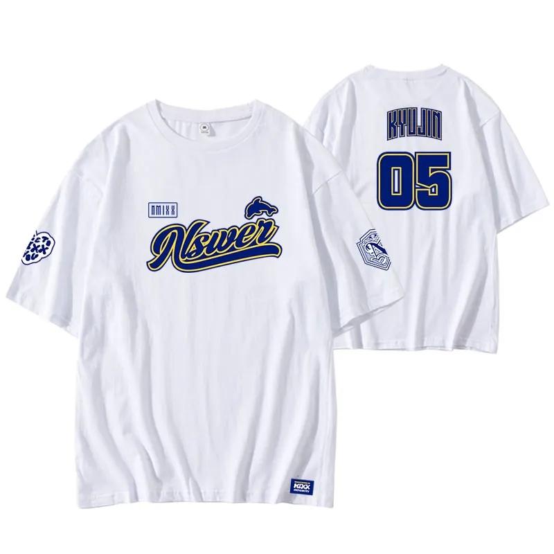 NMIXX MIXX UNIVERSITY Same Tshirt Kpop Summer Cotton Round Neck T Short Sleeve Top Unisex Women Y2k Korean Fashion Popular Clothes