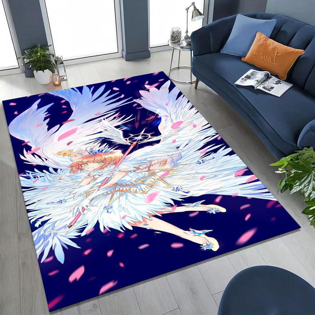 Милый мультяшный коврик с аниме-артом «Карточный ловец Сакура» для спальни, гостиной, дивана, домашний придверный коврик, декор, детский нескользящий коврик для пола