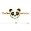 [R7742] - Gold Plated Bracelet 'Panda' Red Gold - 15 Cm - 7x6 Mm