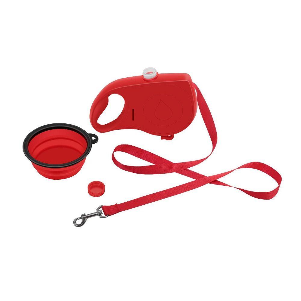 Detachable Retractable Dog Leash Builtin Water Bottle Waste Bag Container For Outdoor Walking
