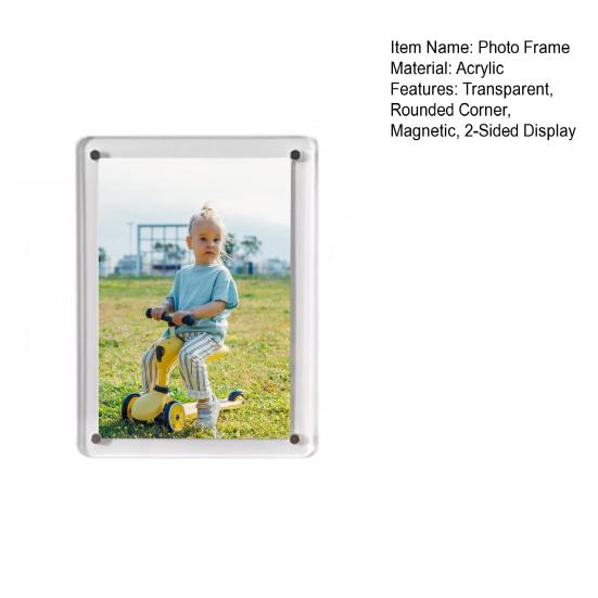 Acrylic Magnetic Photo Frame Double-Sided Clear Picture Display Frame Refrigerator