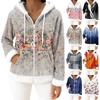 Women's Casual Fashion Long-Sleeved Zip-Up Fleece Hooded Cardigan