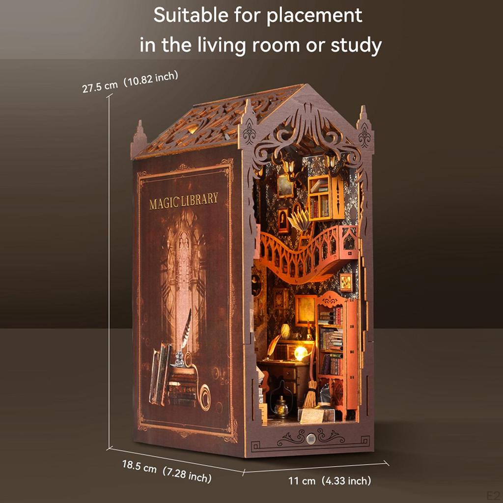 Набор для создания книжного уголка своими руками, Набор миниатюрного дома своими руками для взрослых и детей, Уникальный декор-вставка, Головоломка «Книжный магазин»
