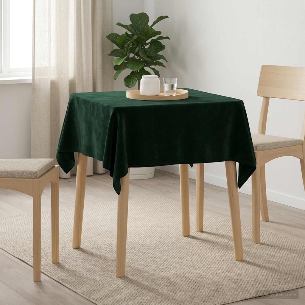 Tablecloth Square Dark Green 90 x 90 cm Polyester