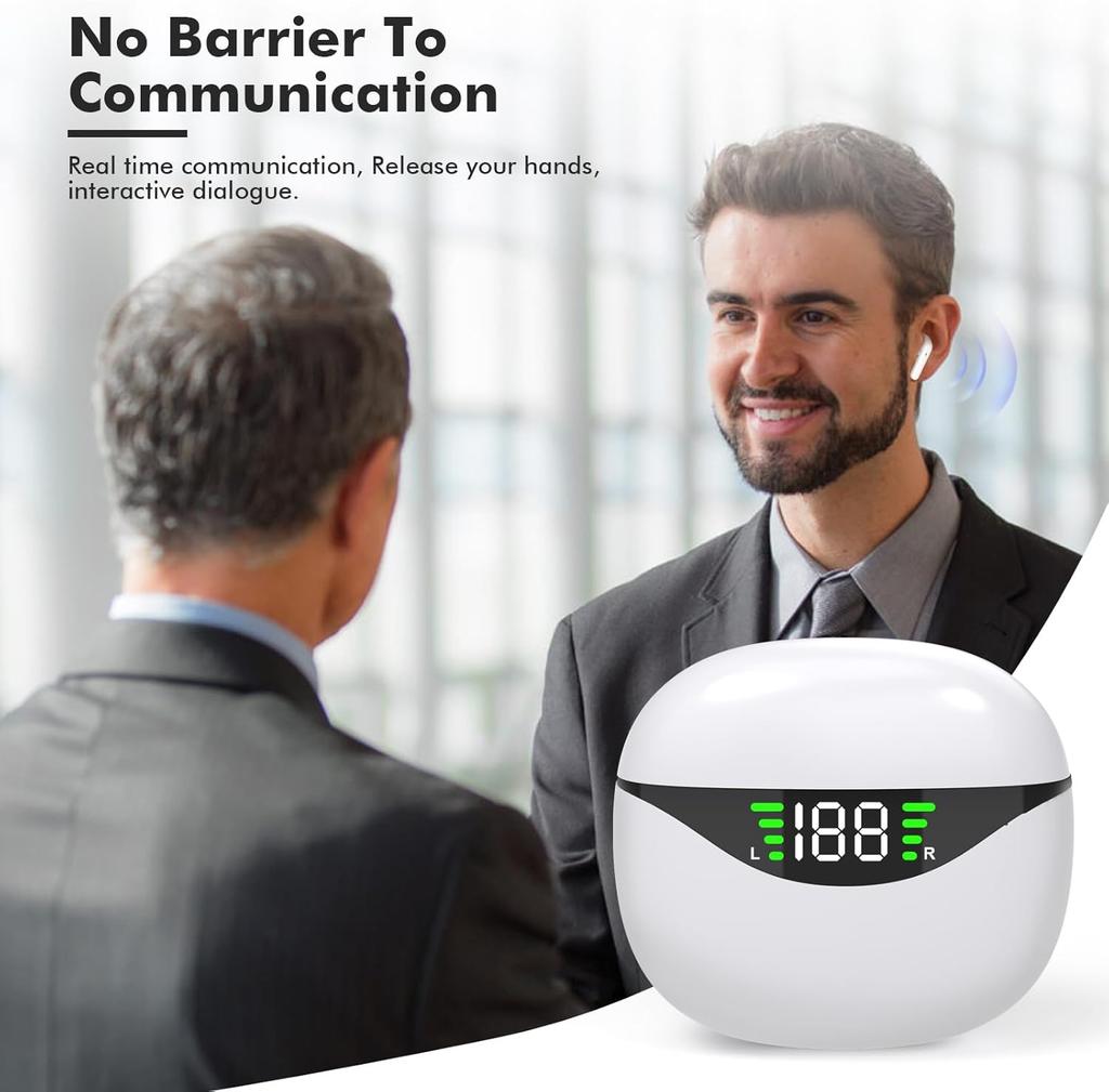 Переводчик с искусственным интеллектом Наушники-переводчики Наушники с двусторонним языковым переводчиком Беспроводные наушники 144 языковое приложение для перевода для Android iOS