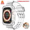 Чехол+Ремешок для Apple Watch Band 46мм 40мм 45мм 41мм 42мм 38мм Аксессуары Прозрачный Силиконовый Браслет iWatch series 10 9 8 6 7