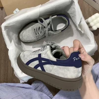 Ретро нишевые кроссовки для тренировок в немецком стиле с круглым носком женские 2025 весна-осень новые на толстой подошве с увеличением роста Merad стиль повседневные кеды