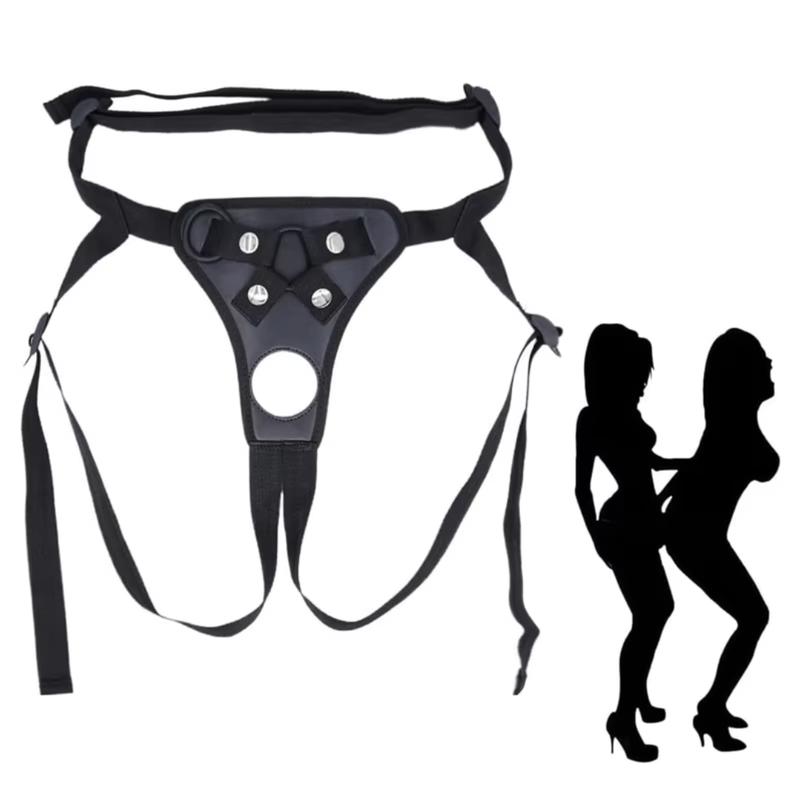 Women Chastity Belt SM Erotic Sex Toy Bondage Strap On Dildo Adjustable Belt Lesbian Trousers for Butt Plug and Dildo Fetish Toy