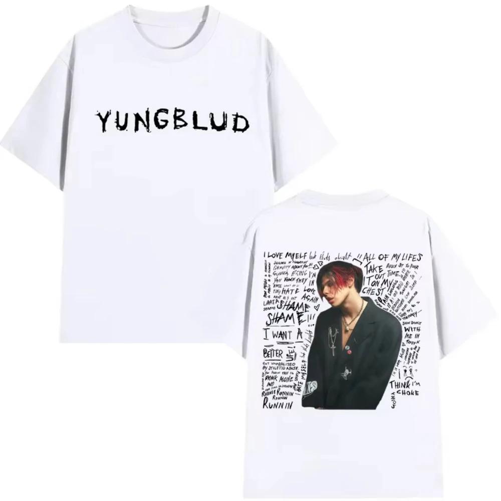 2026 Summer Rapper Yong Bulu Graphic Print Tshirt Unisexs Fashion Hiphop Retro Cotton Shortsleeved Loose Casual Women Shirt