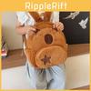 Animal Capybara Zipper Plush Toy Backpack Cartoon Doll Schoolbag Birthday Gift