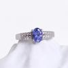 Редкое и драгоценное настоящее натуральное включение качественного синего танзанита серебряное кольцо простой и изысканный дизайн женского ювелирного украшения