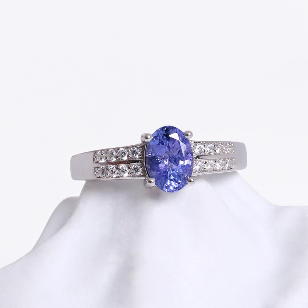Редкое и драгоценное настоящее натуральное включение качественного синего танзанита серебряное кольцо простой и изысканный дизайн женского ювелирного украшения