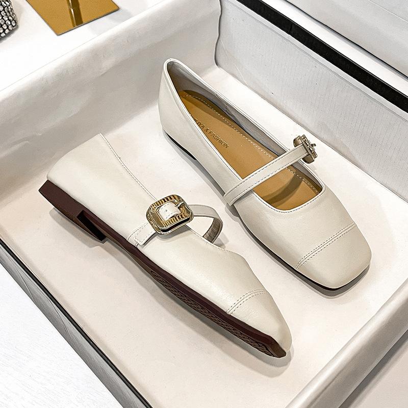 Туфли Мэри Джейн с квадратным носком, черные, одинарные, женские, с закрытым носком, универсальные, на плоской подошве, женские, рабочие, удобные для работы