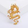 Enamel Dripping Oil Brooch Chinese Landing Dragon Domineering Mighty Men's And Women's