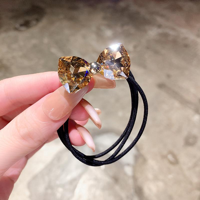 Модные эластичные резинки для волос со стразами для девочек, кольцо для волос, веревка, резинка-скранчи, аксессуары, украшение для хвостика, аксессуары