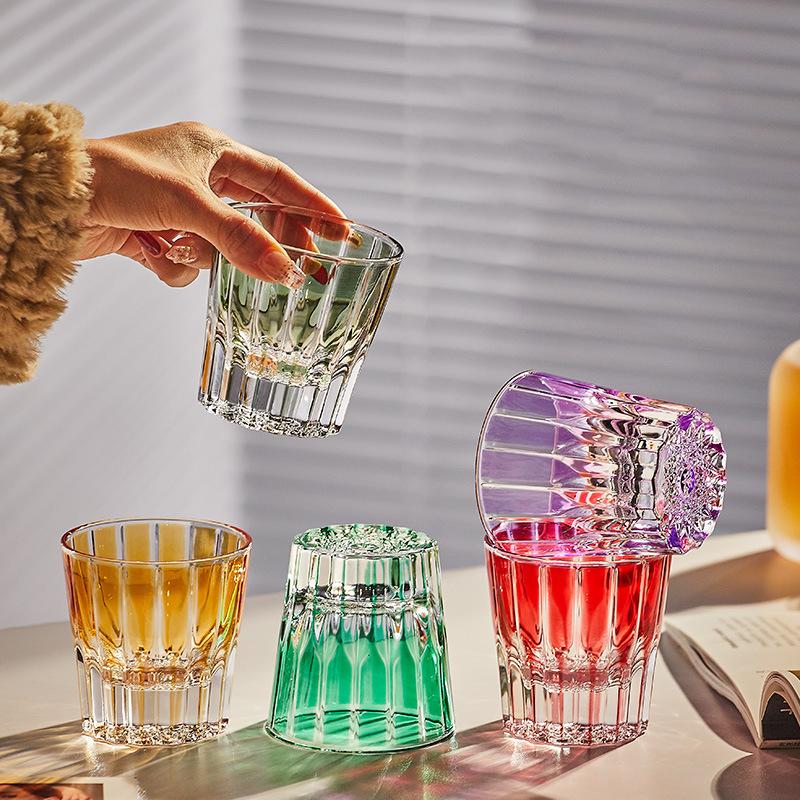 1PC Fashioned Cut Glass Whiskey Glass Tumbler Water Glass Cup Suitable for Cocktail Whisky Drink Red Wine Vodka