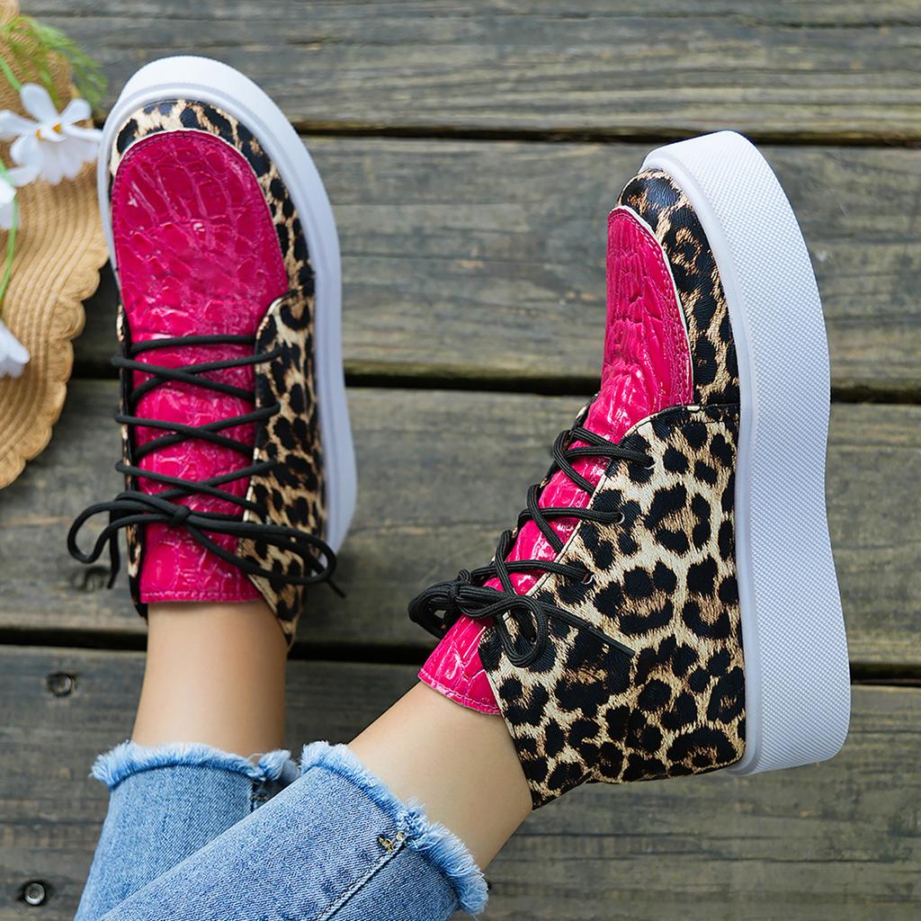 Women Sneakers Leopard Platform Ankle Designer Sneakers Casual Running Sport Shoes Autumn Walking Comfortable Shoes for Women