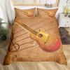 Guitar Bedding Set Twin SizeBoys Girls Music Themed Guitar Duvet Cover Classical Guitar Comforter Cover Vintage Bedspread Cover