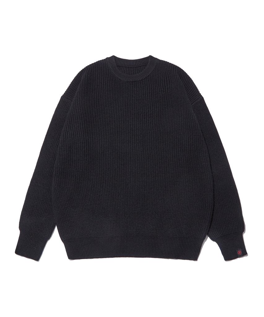 WANGGWAN Wool Blend Oversized Crew Neck Knit (Black)