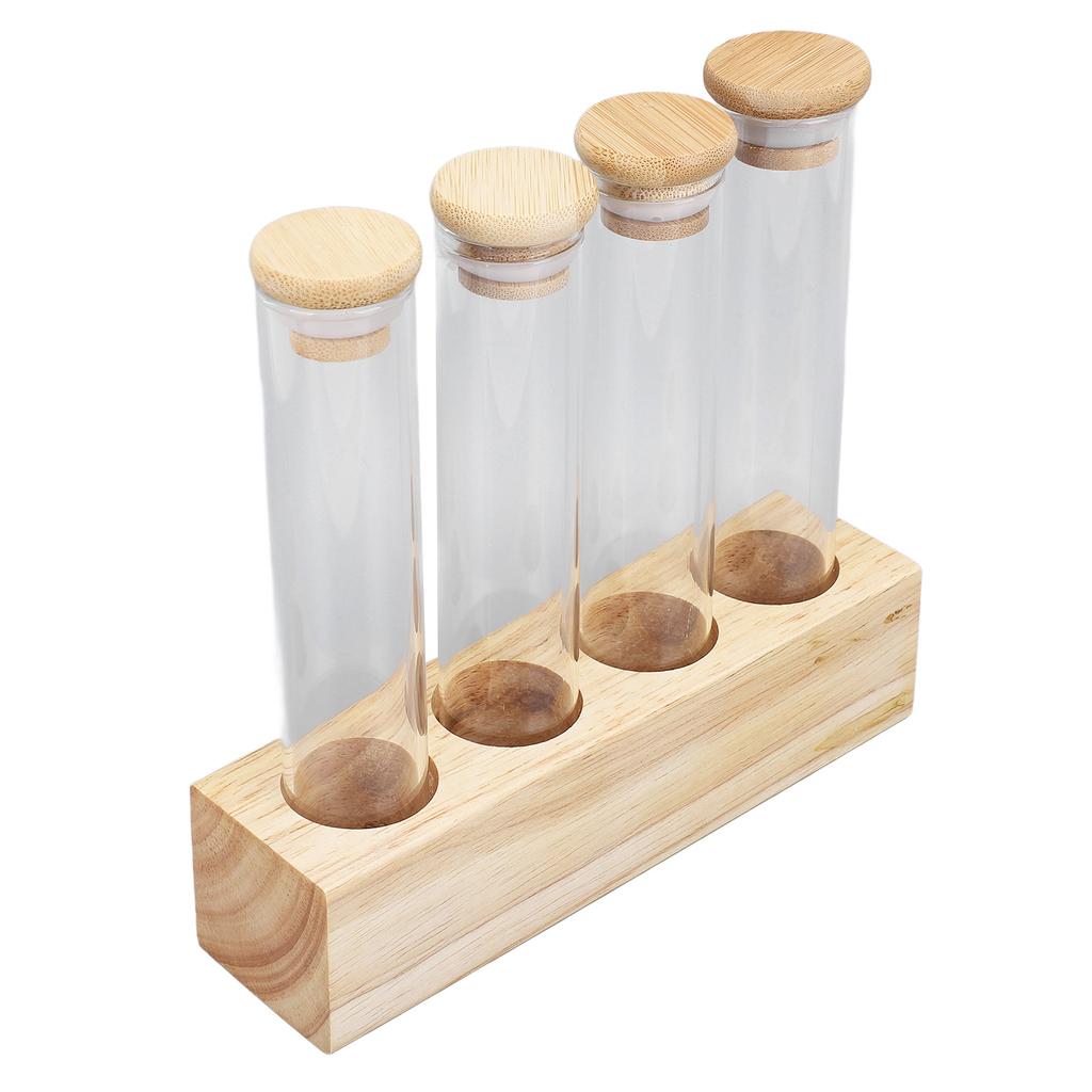 Coffee Bean Jars Canisters Coffee Storage Containers with Solid Wood Base Airtight Lids Single Dose Coffee Bean Storage