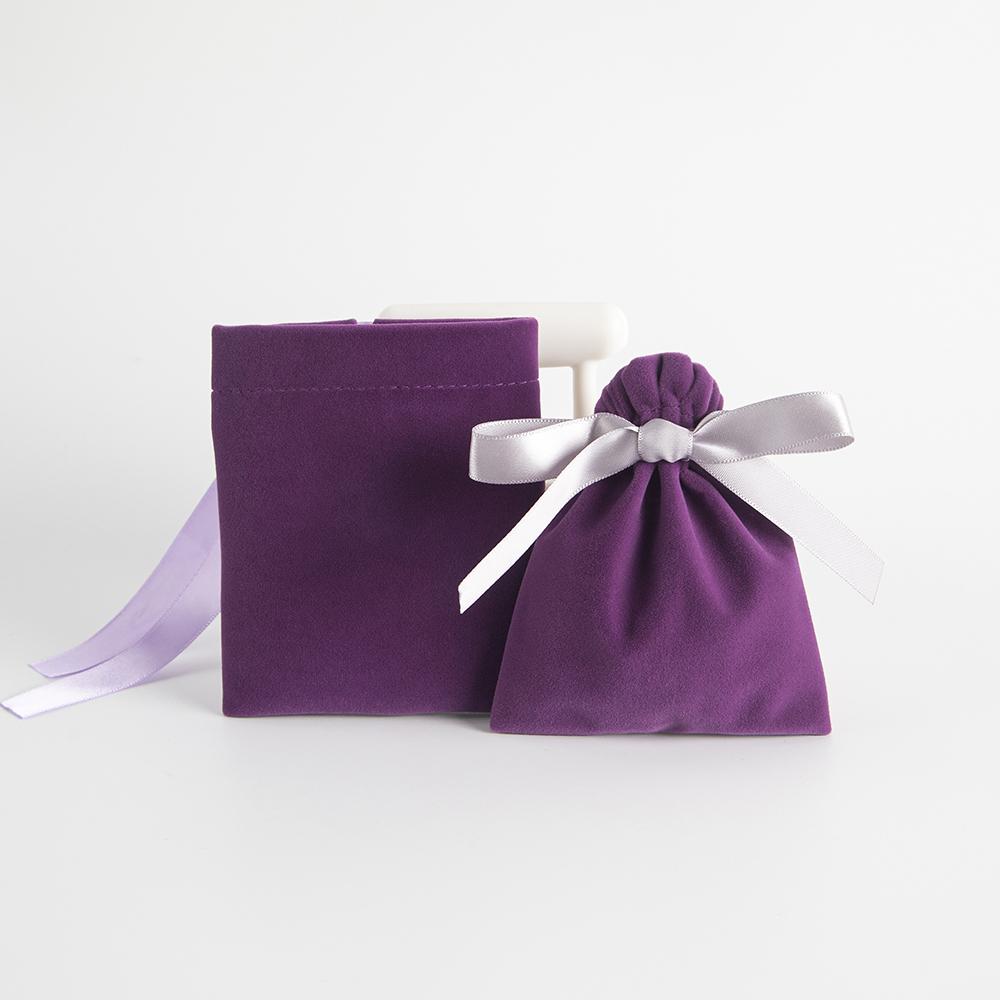 10pcs Bulk Purple Jewelry Gift Candy Display Packing Storage Bags For Wedding Travel Drawstring Dust Velvet Ribbon Pouches