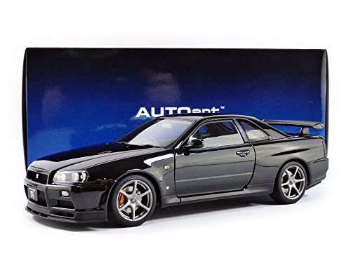 AUTOart 1/18 Scale Nissan Skyline GT-R (R34) V-Spec II Black Pearl Finished Model 77407