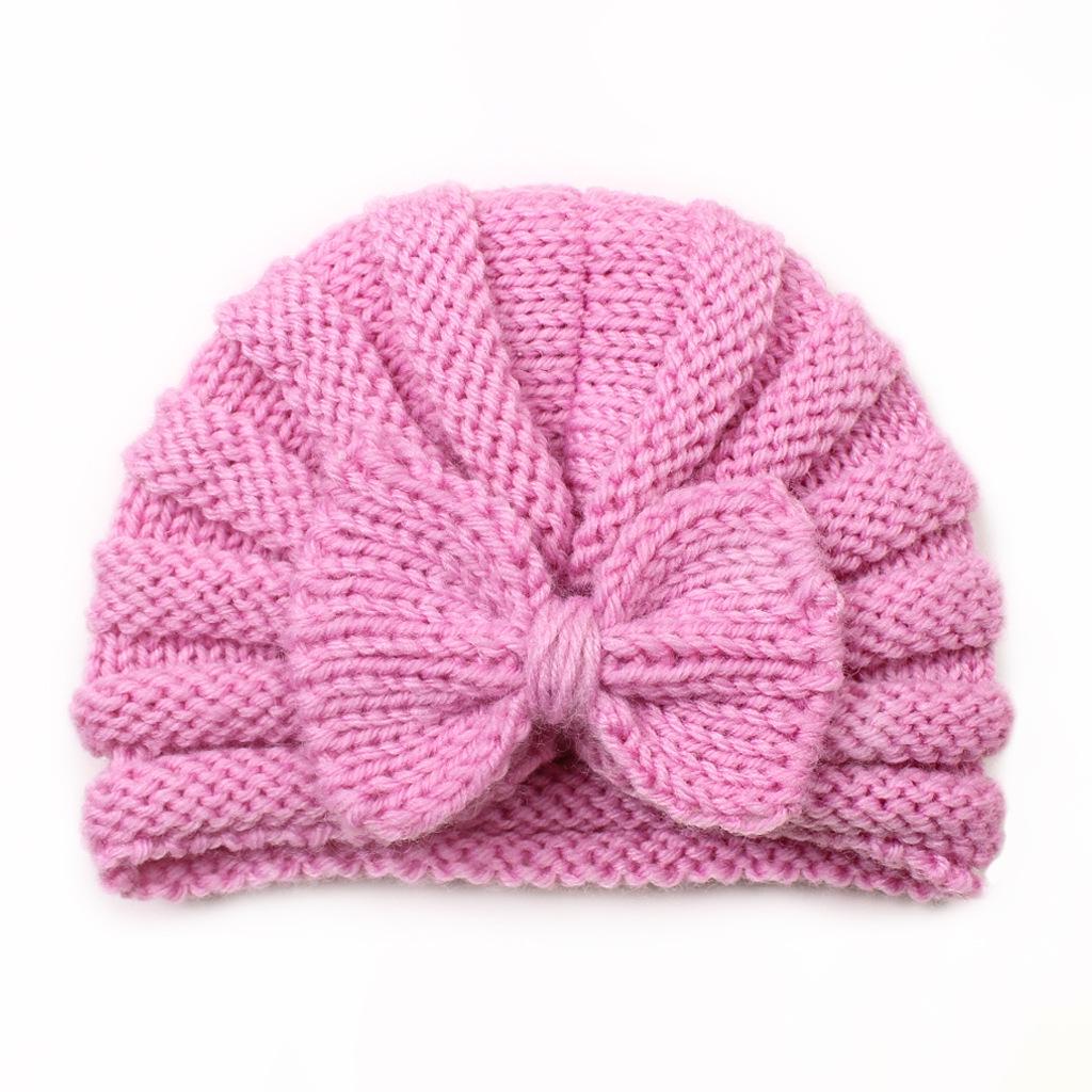 2022 Autumn/Winter Baby Bow Wool Hat - European & American Style, Knitted Warm Fetal Cap for Children