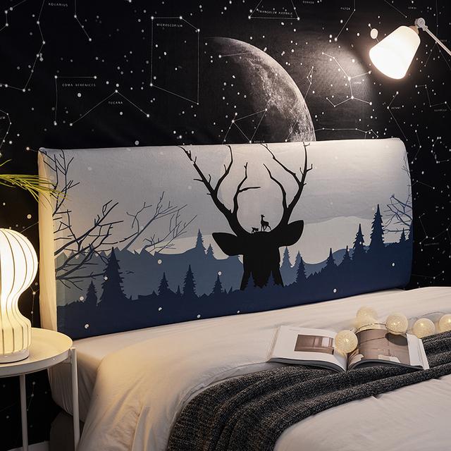 Чехол для изголовья кровати Ins, эластичный спандекс, все включено, чехол для изголовья кровати, моющийся, пылезащитный чехол для спинки кровати, домашний декор