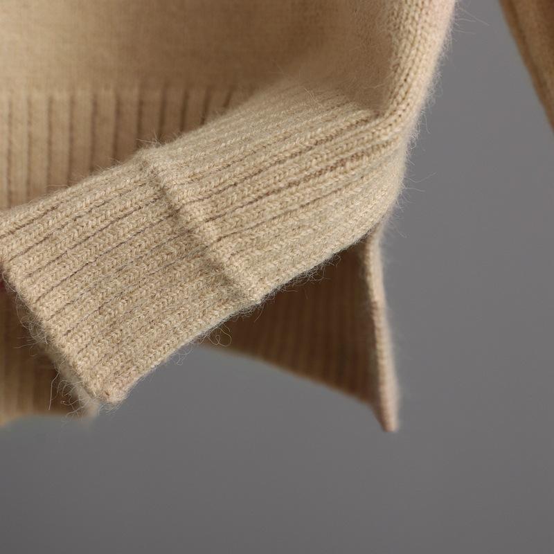 Fall Winter Hooded Sweater Knit Suit Solid Color Long Pants Two Piece Set