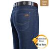 Purkey Kangaroo Elastic Straight Jeans for Men - Thick Denim for Autumn/Winter, Business Casual Style