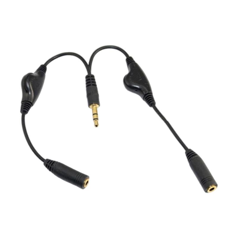 Headset Adapter Headphone Mic Y Splitter Cable 3.5mm Audio Male To 2 Female For Earphone Adapter Splitter With Volume Controls