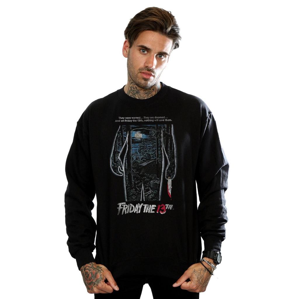 Friday 13th Mens Distressed Poster Sweatshirt