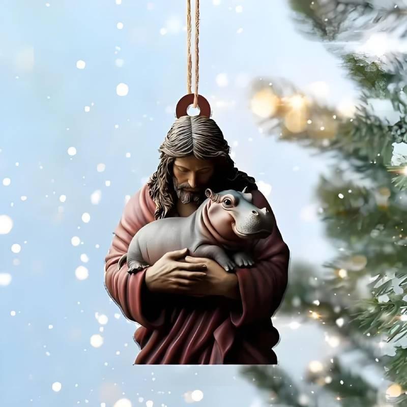 Очаровательный Бегемотик Му Му Рождественский Подарок И Милое Украшение на Елку для Праздничного Настроения