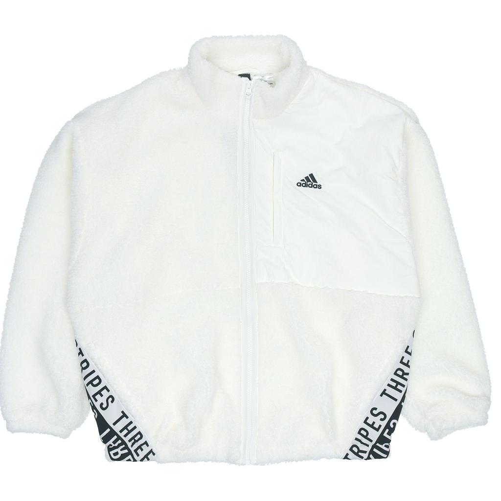 adidas Куртка-боа с боковыми полосками Женская куртка Белая HD0362