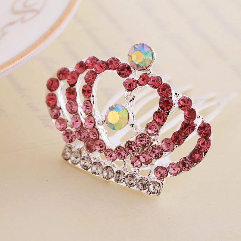 Kids' Rhinestone Crown Comb - Cute Princess Tiara Hair Accessory for Birthdays