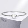 Vnox Personality Heart Clasp Bracelets for Men Boys, 3mm Color Stainless Steel Round Snake Chain Bracelets, Love Gift