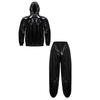 Men’s Outdoor Waterproof Suit Hooded Windbreaker Jacket Front Zipper and Sweatpants for Trail Fishing Workout Exercise