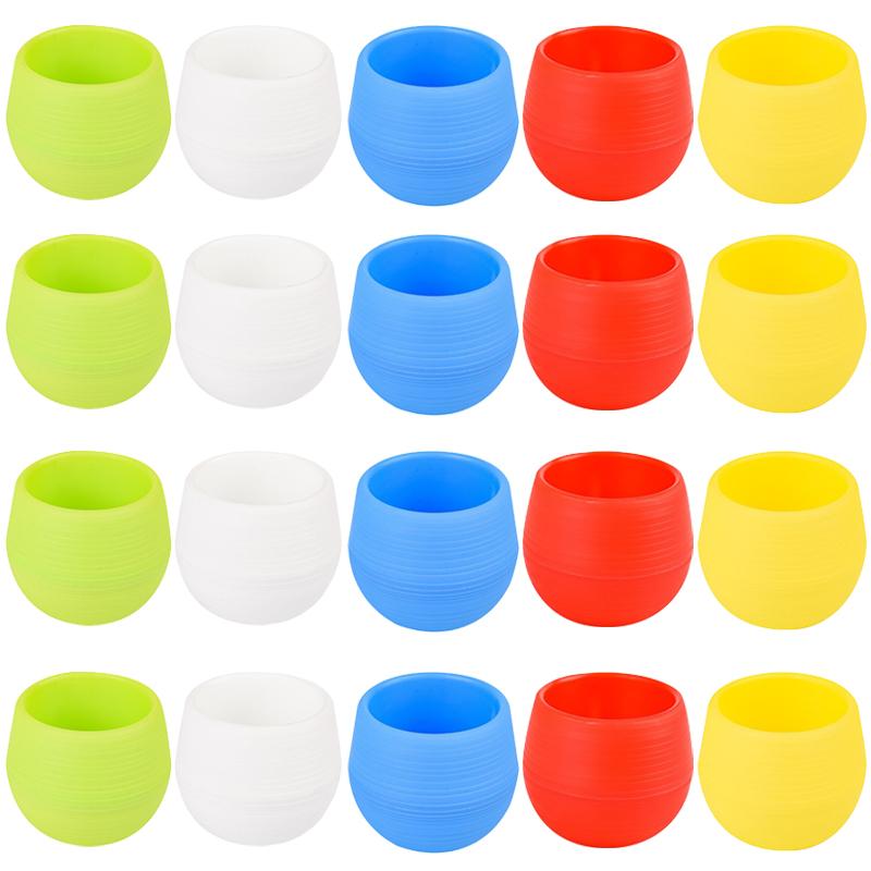 6PCS/Set Round Plastic Plant Pots Multicolor Mini Succulent Pot Flower Planters Desktop Ornament Suitable for Indoor Outdoor ZYF