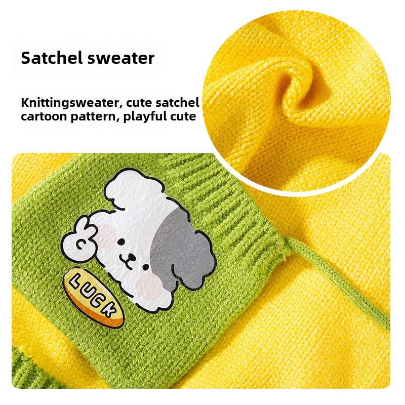 Осенне-зимняя теплая вязаная сумка для кошек, милый свитер для лысых кошек, плюшевая собака, чем медведь, одежда для домашних животных