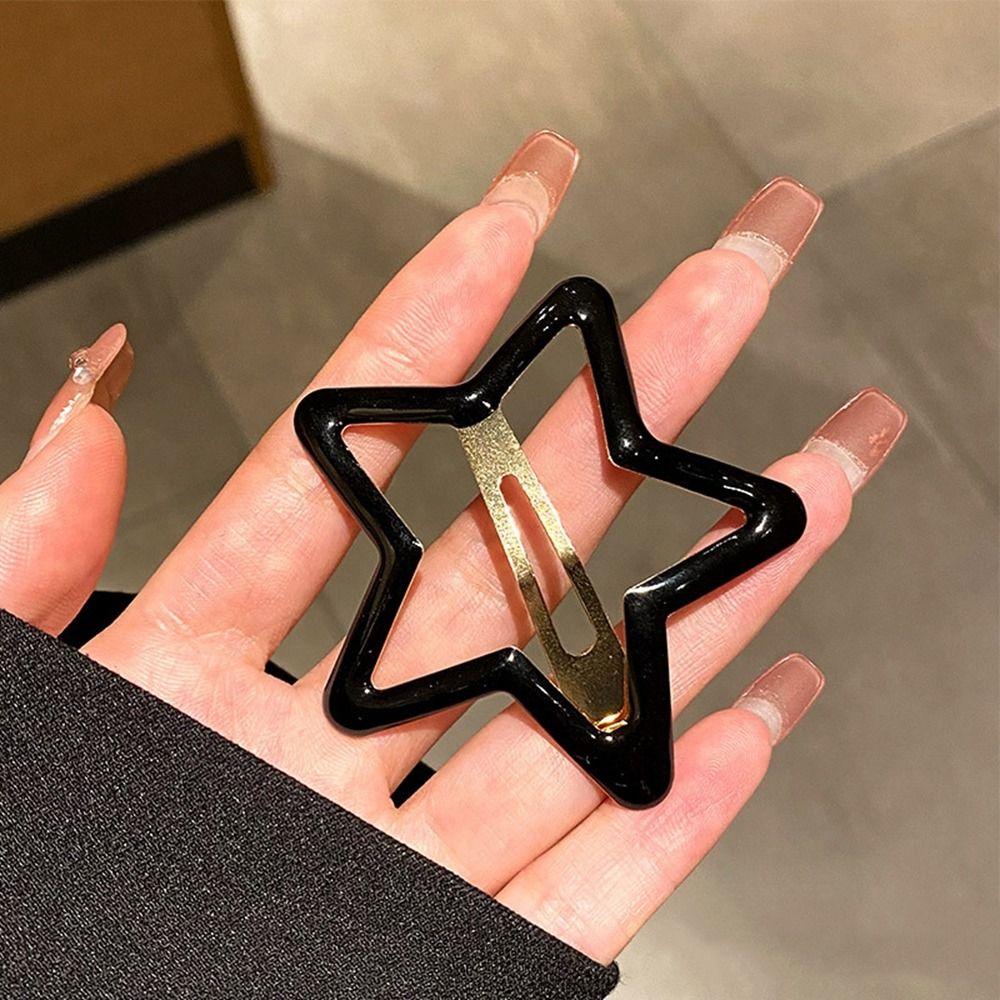 Creative Pentagonal Star Star BB Hair Clip Alloy Metal Side Barrettes Colorful Hollow Y2k Hairpin Girls