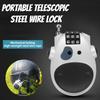 Велосипедный стальной тросовый замок Чемодан Шлем Выдвижной стальной трос Надежный навесной замок Защита от кражи Мини Высокоточный кодовый замок