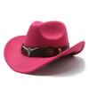 Hat Ethnic Style Cow Standard Western Cowboy Hat Roll Brim Retro Riding Wool Felt Hat