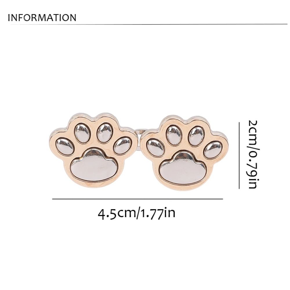 Zinc Zinc Alloy Puppy Paw Pants Button Tightener Waist Buckle Cat‘s Paw Twist Chain Brooches Skirts