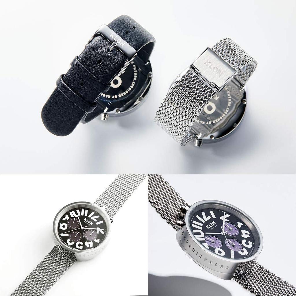 Часы на солнечных батареях, подарок на совершеннолетие, женские и мужские часы Helios на солнечных батареях, хронограф, сетчатый ремень, черный KLON HELIOS SILVER MESH -HIDE TIME- 43 мм