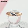 SIMJOO Стильное кольцо с цирконом, простой дизайн, сапфировое кольцо