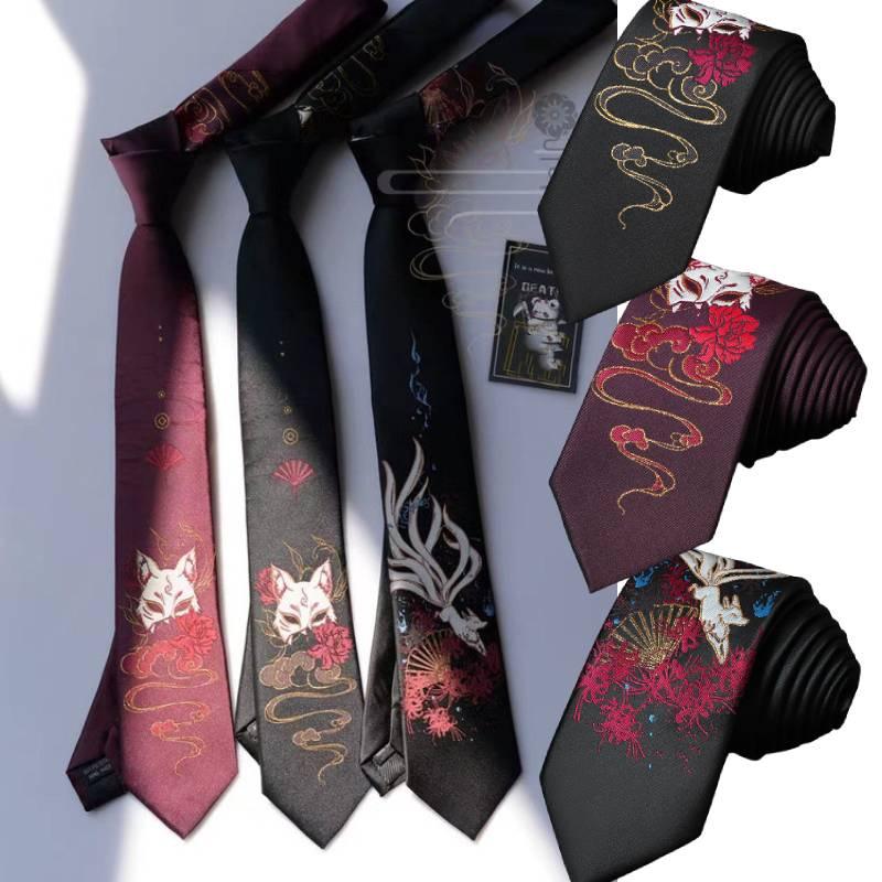 Jk Japanese Anime Clothing Fashion Nine Tailed Fox Tie Chinese Style Embroidery