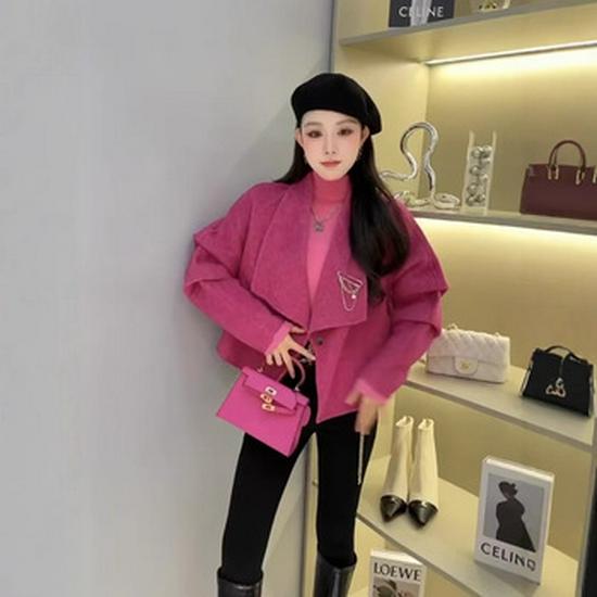 Пальто женское двустороннее кашемировое M Family с эффектом водной ряби, премиум-класса