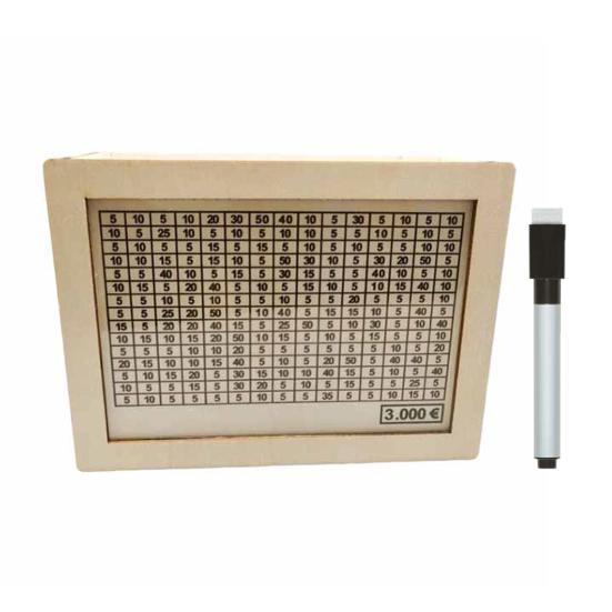 Деревянная копилка для денег, копилка для челленджа по накоплению денег с целью и цифрами, копилка со стираемым маркером для детей и взрослых